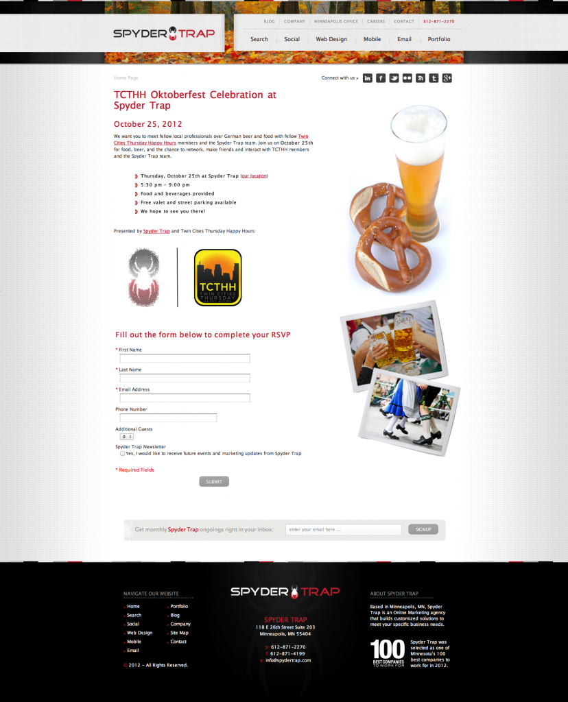 Oktoberfest Celebration, October TCTHH Event at Spyder Trap, Marketing Technology Firm