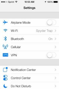 Settings preview of iOS7